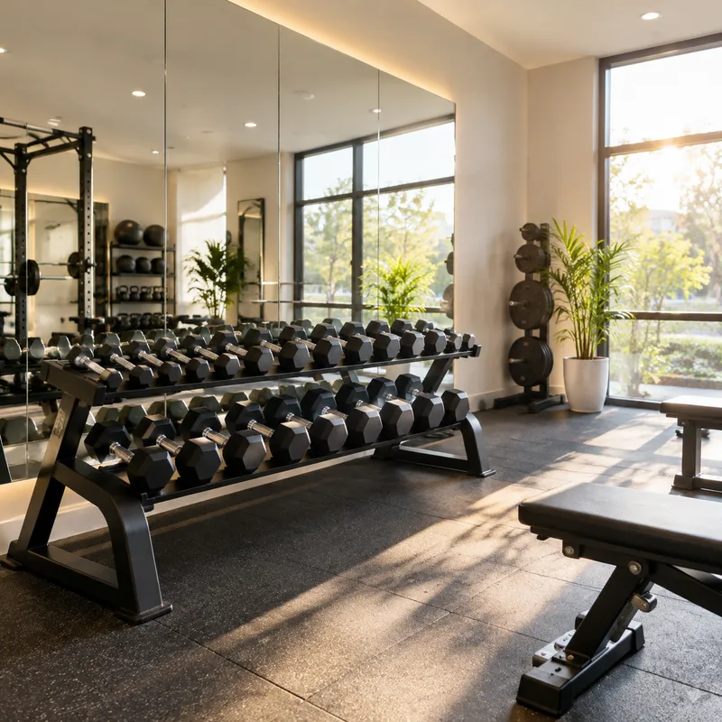 Sample fitness content: boutique gym interior